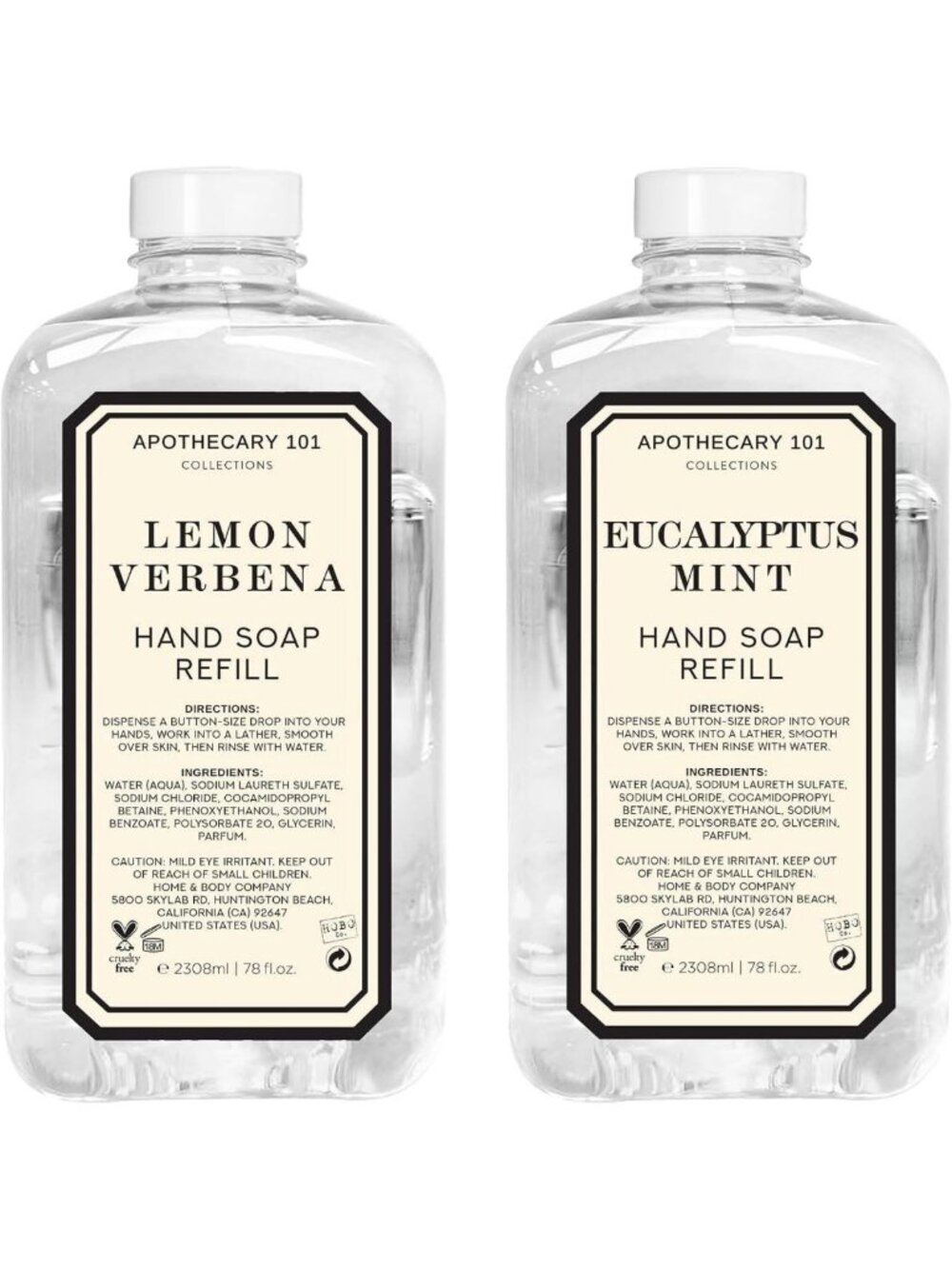 Lemon Verbena & Eucalyptus Mint Hand Soap Refill | 78oz x 2 | Home & Body